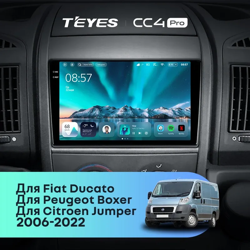 Штатная магнитола Teyes CC4 Pro 12/256 Fiat Ducato 3 (2006-2022)