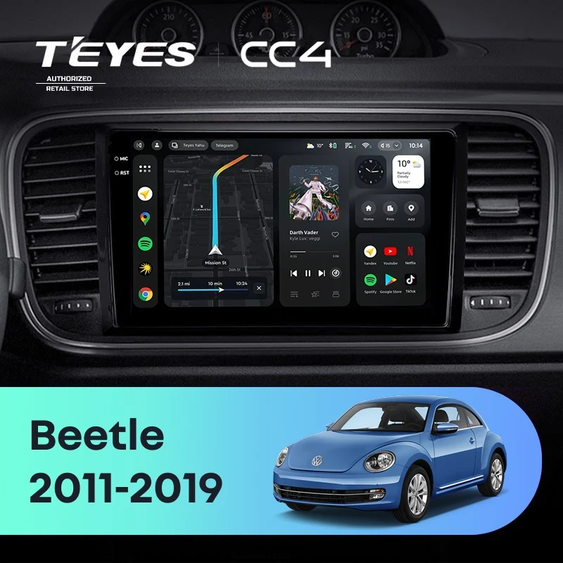 Штатная магнитола Teyes CC4 6/64 Volkswagen Beetle A5 (2011-2019)