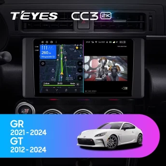 Штатная магнитола Teyes CC3 2K 6/128 Toyota GR 86 ZN8 GT 86 ZN6 (2012-2024)