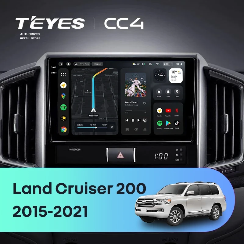 Штатная магнитола Teyes CC4 8/128 Toyota Land Cruiser 200 (2015-2021)