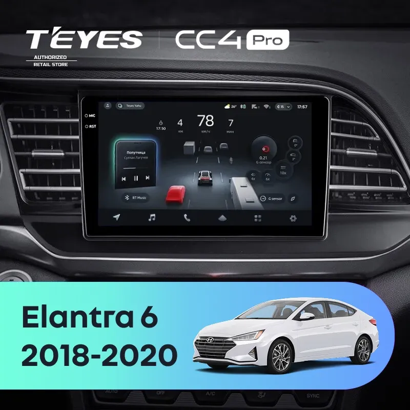 Штатная магнитола Teyes CC4 Pro 8/128 Hyundai Elantra 6 (2018-2020) Тип-B