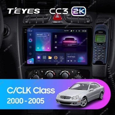 Штатная магнитола Teyes CC3 2K 4/64 Mercedes-Benz C/CLK-Class S203 W203 W209 A209 (2000-2005) F1