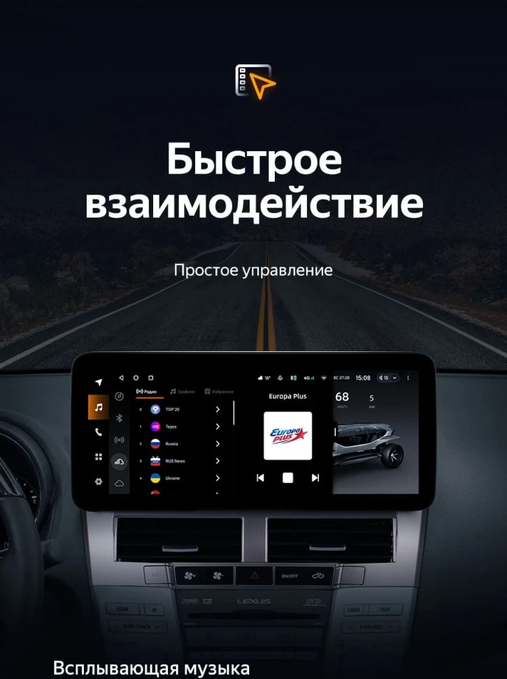 Штатная магнитола Teyes LUX ONE 6/128 Lexus RX300 RX330 RX350 RX400H (2003-2009) Тип-A