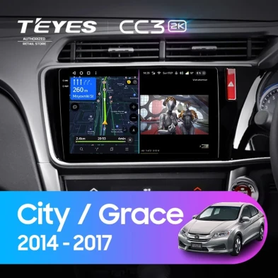 Штатная магнитола Teyes CC3 2K 360 6/128 Honda City (2014-2017) Тип-B Правый руль
