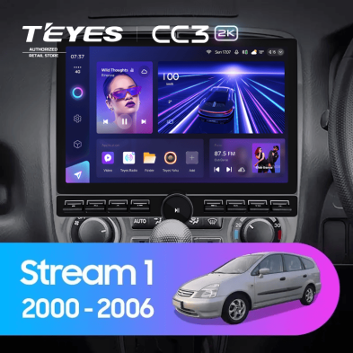 Штатная магнитола Teyes CC3 2K 6/128 Honda Stream 1 (2000-2006) F2 (13" с кнопками)