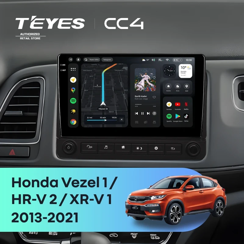 Штатная магнитола Teyes CC4 8/128 Honda Vezel 1 (2013-2021) F2 с кнопками