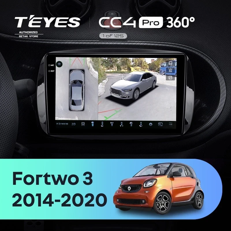 Штатная магнитола Teyes CC4 Pro 360 12/256 Mercedes-Benz Smart Fortwo 3 C453 A453 W453 (2014-2020)