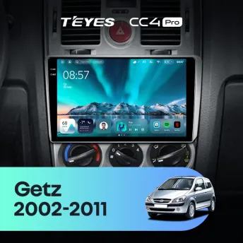 Штатная магнитола Teyes CC4 Pro 8/128 Hyundai Getz 1 (2002-2011) F1