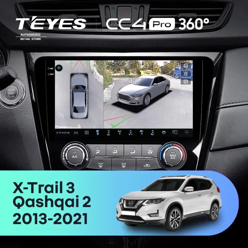 Штатная магнитола Teyes CC4 Pro 360 12/256 Nissan X-Trail 3 T32 (2013-2021) F2 климат контроль Тип-AB