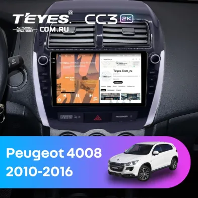 Штатная магнитола Teyes CC3 2K 360 6/128 Peugeot 4008 (2010-2016) Тип-A (9")