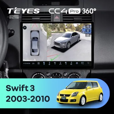 Штатная магнитола Teyes CC4 Pro 360 8/128 Suzuki Swift 3 (2003-2010) (11")