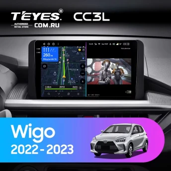 Штатная магнитола Teyes CC3L 4/32 Toyota Wigo (2022-2023) F2