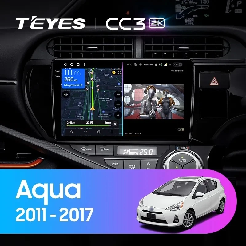 Штатная магнитола Teyes CC3 2K 360 6/128 Toyota Aqua (2011-2017) Правый руль