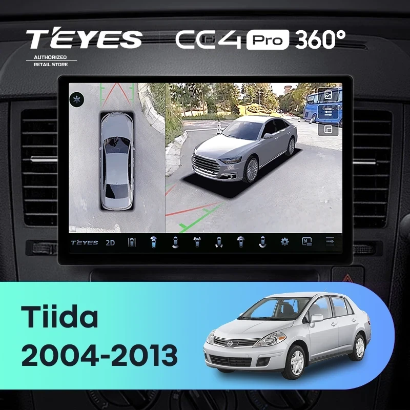 Штатная магнитола Teyes CC4 Pro 360 8/128 Nissan Tiida C11 (2004-2013) F2 (11")
