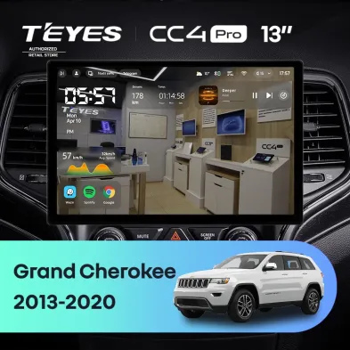 Штатная магнитола Teyes CC4 Pro 8/128 Jeep Grand Cherokee WK2 (2013-2020) F1 (13")