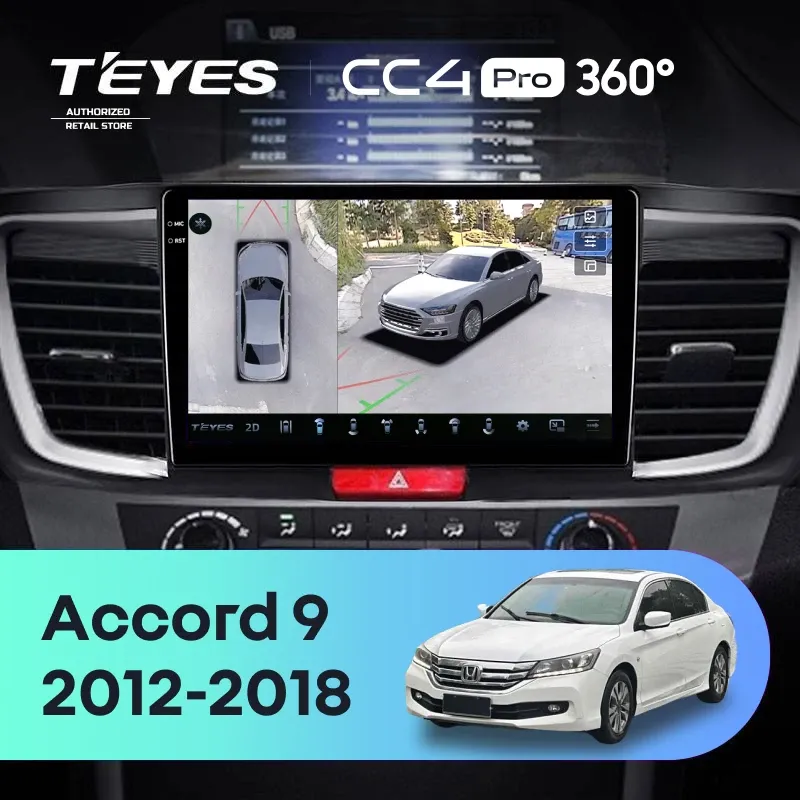 Штатная магнитола Teyes CC4 Pro 360 8/128 Honda Accord 9 CR (2012-2018)