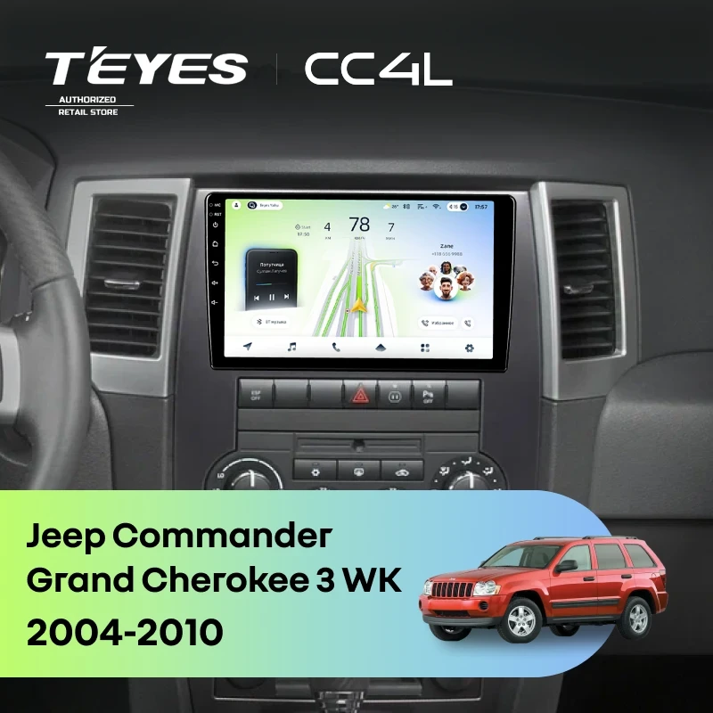 Штатная магнитола Teyes CC4L 6/64 Jeep Grand Cherokee 3 WK (2004-2010)