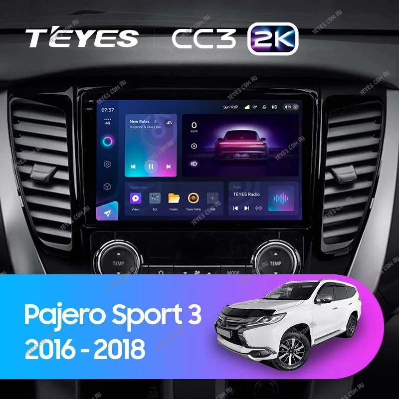 Штатная магнитола Teyes CC3 2K 4/32 Mitsubishi Pajero Sport 3 (2016-2018)