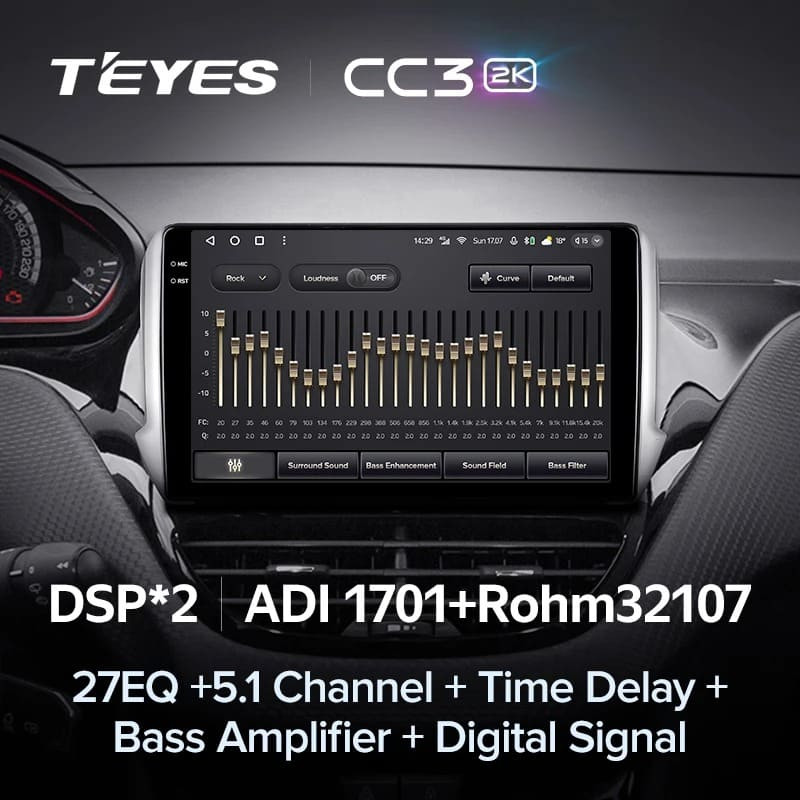 Штатная магнитола Teyes CC3 2K 360 6/128 Peugeot 208 (2013-2020)