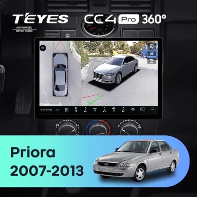 Штатная магнитола Teyes CC4 Pro 360 12/256 Lada Priora 1 (2007-2013) F2 (черная) (11")