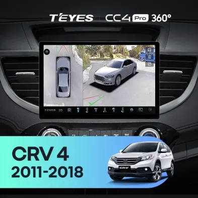 Штатная магнитола Teyes CC4 Pro 360 8/128 Honda CR-V 4 RM RE (2011-2018) Тип-C (11") 9 inch