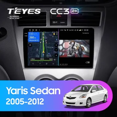 Штатная магнитола Teyes CC3 2K 6/128 Toyota Yaris Sedan (2005-2012)