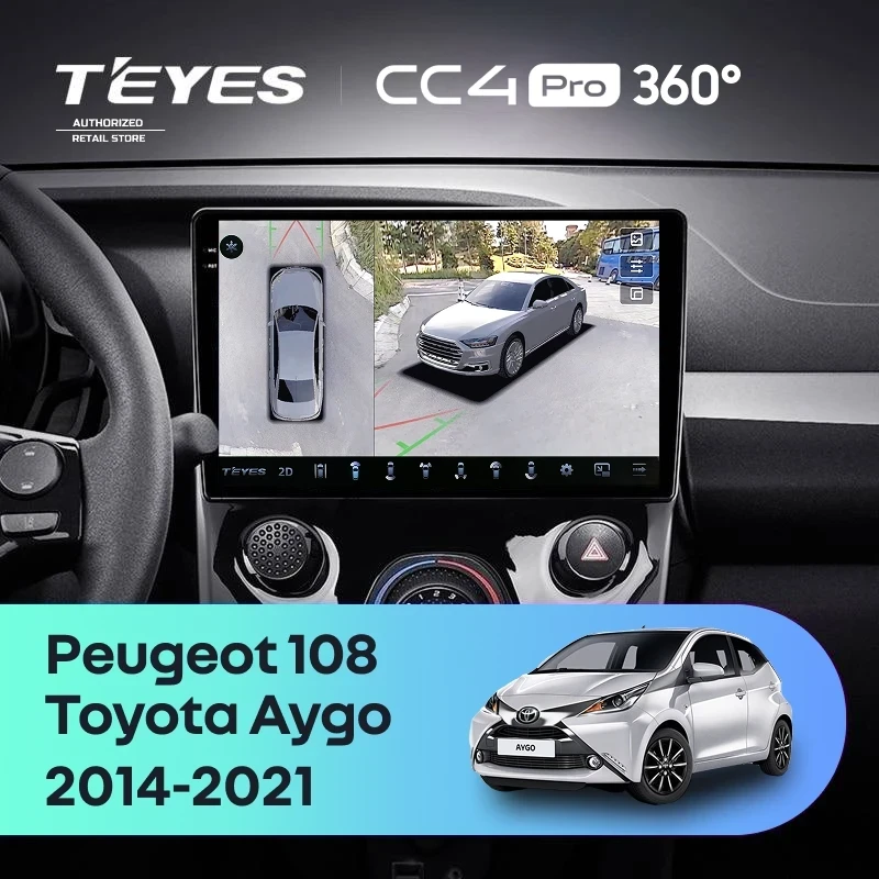 Штатная магнитола Teyes CC4 Pro 360 8/128 Peugeot 108 (2014-2021) F1