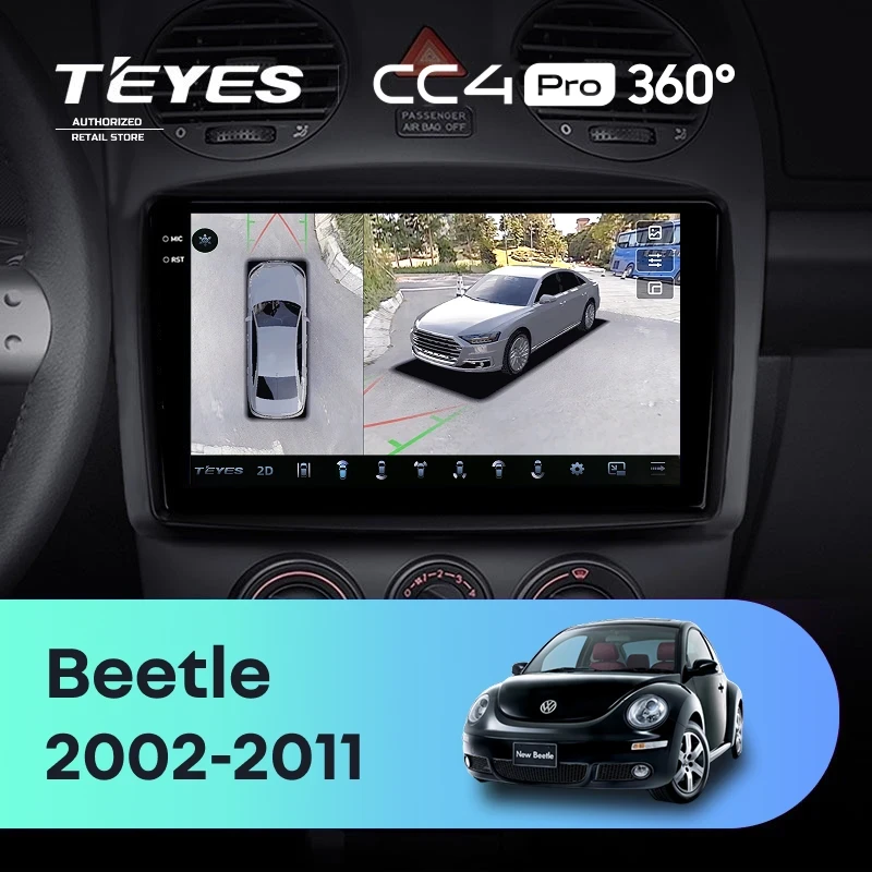 Штатная магнитола Teyes CC4 Pro 360 8/128 Volkswagen Beetle A4 (2002-2011)