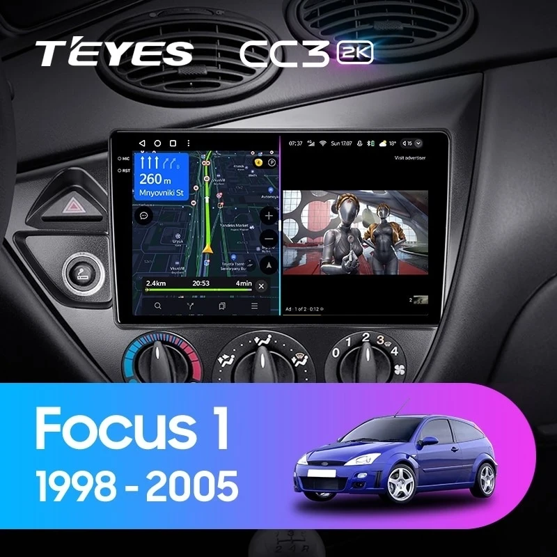 Штатная магнитола Teyes CC3 2K 6/128 Ford Focus 1 (1998-2005)