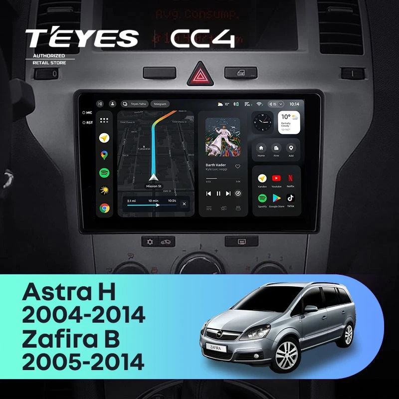 Штатная магнитола Teyes CC4 6/64 Opel Zafira B (2005-2014) F2