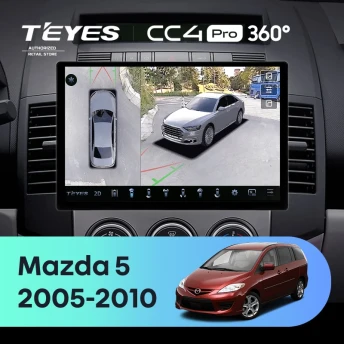 Штатная магнитола Teyes CC4 Pro 360 8/128 Mazda Premacy 2 (2005-2010) (13")