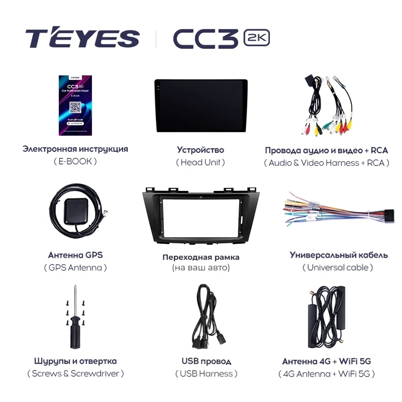 Штатная магнитола Teyes CC3 2K 6/128 Toyota Verossa (2000-2007) F2
