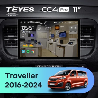 Штатная магнитола Teyes CC4 Pro 8/128 Peugeot Traveller (2016-2024) (11")