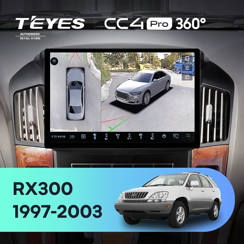 Штатная магнитола Teyes CC4 Pro 360 8/128 Lexus RX300 XU10 (1997-2003) F2 (11")