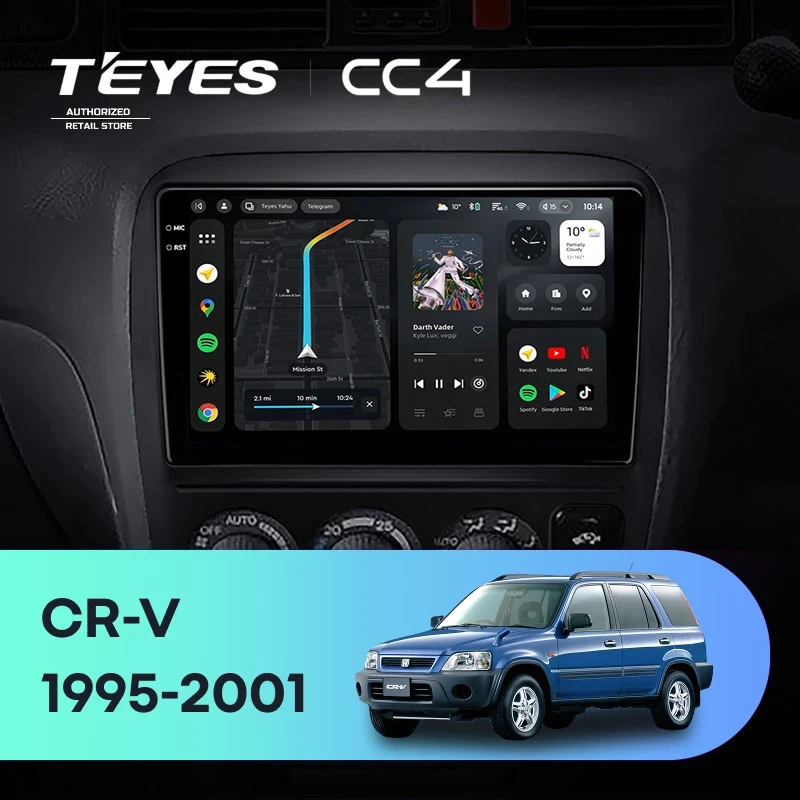 Штатная магнитола Teyes CC4 8/128 Honda CR-V (1995-2001)