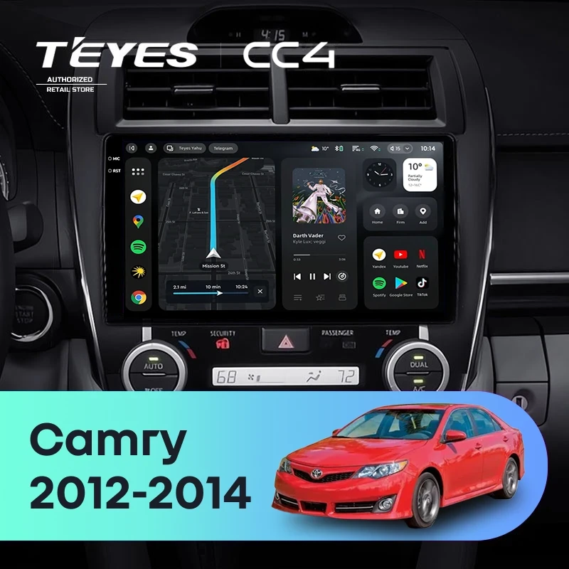 Штатная магнитола Teyes CC4 8/128 Toyota Camry 7 XV 50 55 (2012-2014) Америка