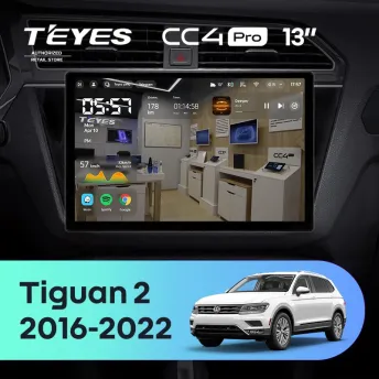 Штатная магнитола Teyes CC4 Pro 12/256 Volkswagen Tiguan 2 (2016-2022) Тип-B (13")