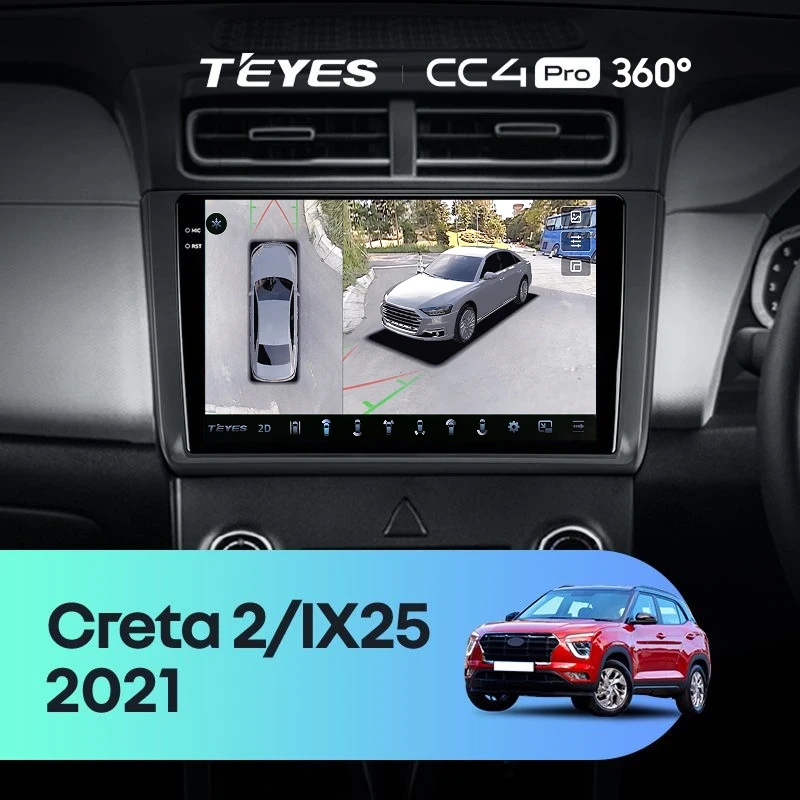 Штатная магнитола Teyes CC4 Pro 360 8/128 Hyundai Creta 2 (2021-2022) (матовая) F1
