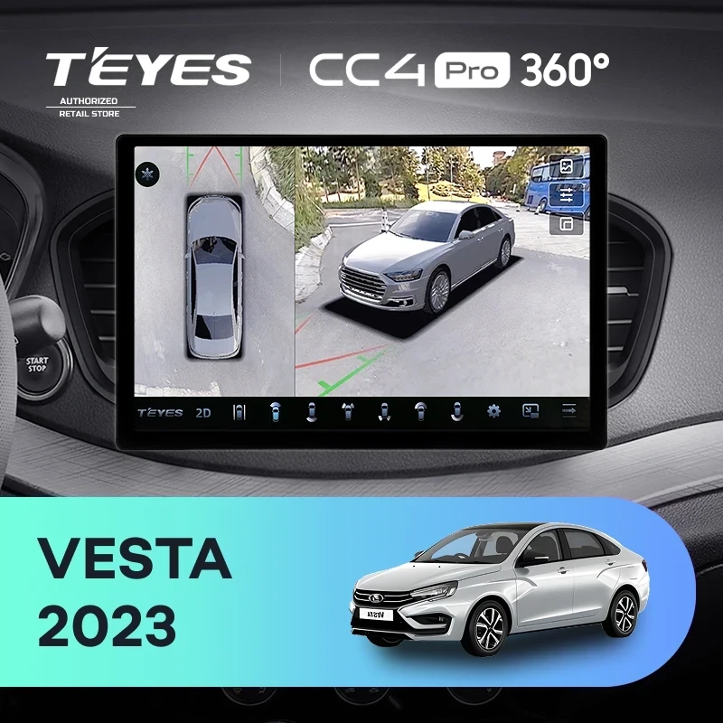 Штатная магнитола Teyes CC4 Pro 360 12/256 Lada Vesta (2023-2026) F2 Тип-A (13")