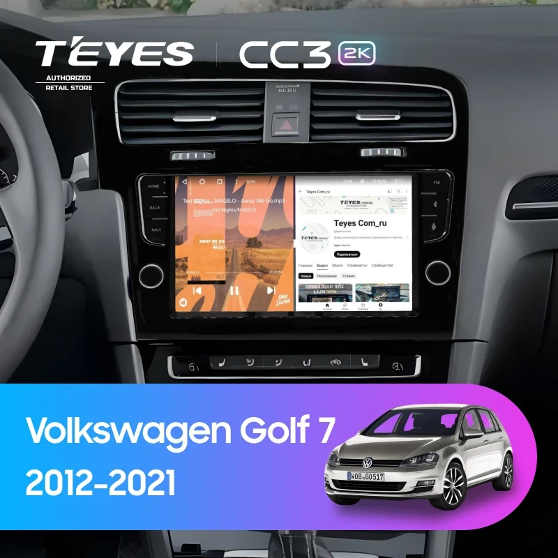 Штатная магнитола Teyes CC3 2K 360 6/128 Volkswagen Golf 7 (2012-2021) (с кнопками)