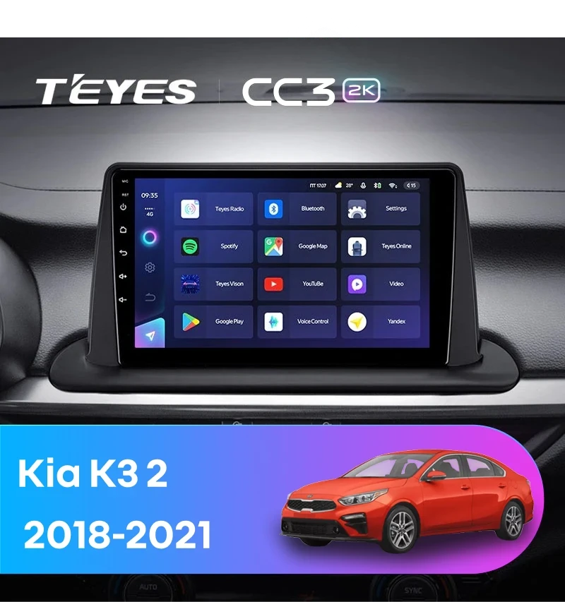 Штатная магнитола Teyes CC3 2K 4/64 Kia K3 2 (2018-2021)