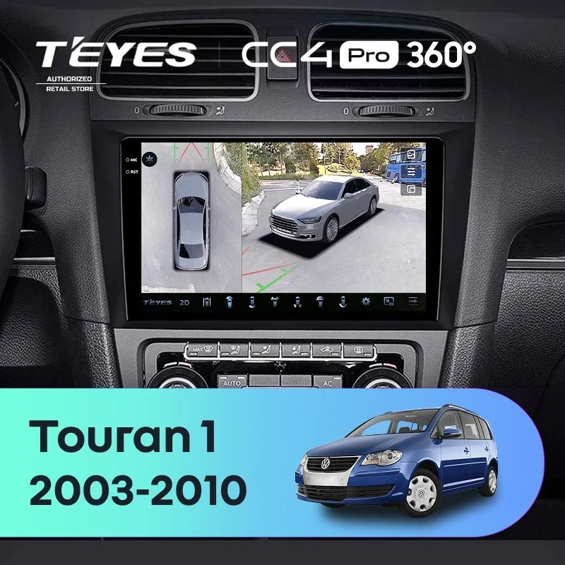 Штатная магнитола Teyes CC4 Pro 360 8/128 Volkswagen Touran 1 (2003-2010)