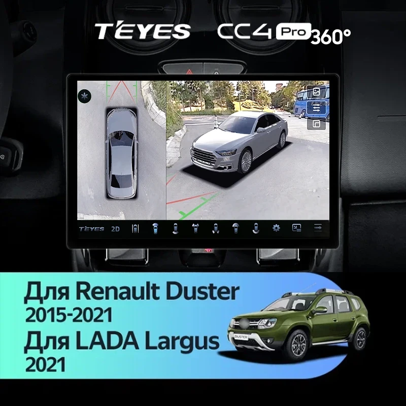 Штатная магнитола Teyes CC4 Pro 360 8/128 Renault Duster (2015-2021) F1 (13")