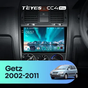 Штатная магнитола Teyes CC4 Pro 12/256 Hyundai Getz (2002-2011) Правый руль