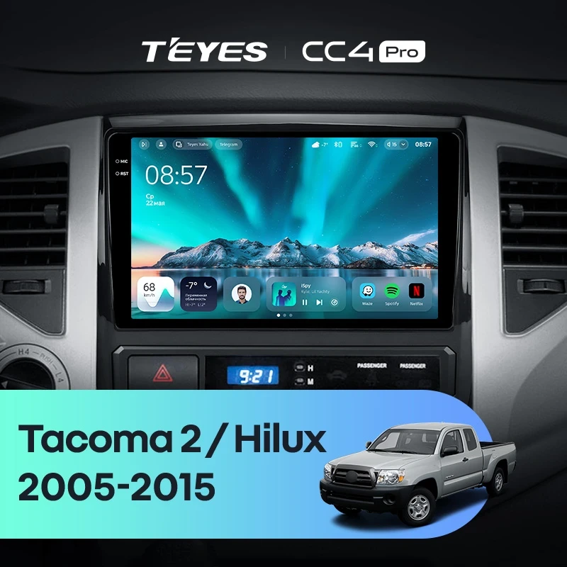 Штатная магнитола Teyes CC4 Pro 8/128 Toyota Tacoma 2 (2005-2015)