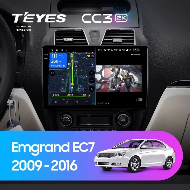 Штатная магнитола Teyes CC3 2K 6/128 Geely Emgrand EC7 1 (2009-2016)