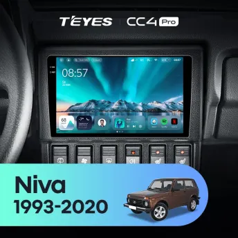 Штатная магнитола Teyes CC4 Pro 8/128 LADA Niva (1993-2020)