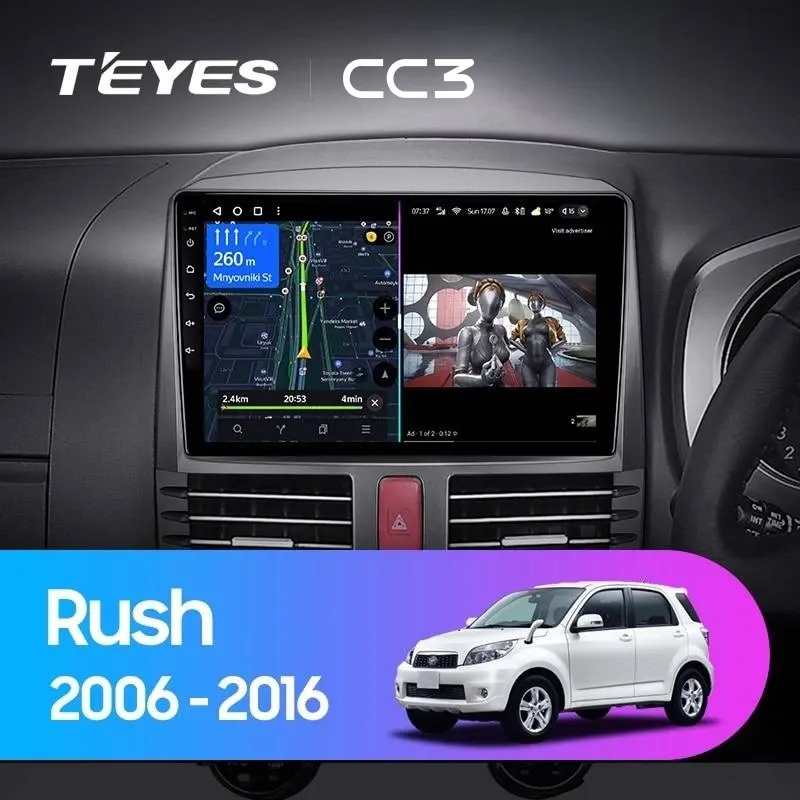 Штатная магнитола Teyes CC3 4/32 Toyota Rush J200 (2006-2016) Правый руль