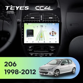 Штатная магнитола Teyes CC4L 6/64 Peugeot 206 (1998-2012) F1
