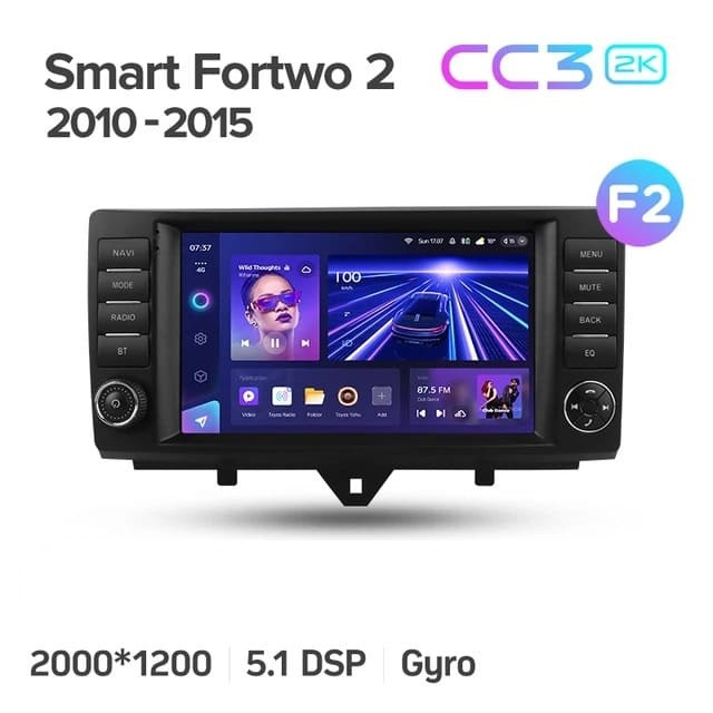 Штатная магнитола Teyes CC3 2K 4/32 Mercedes-Benz Smart Fortwo 2 (2010-2015) F2